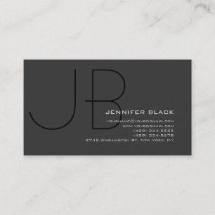 Monogram Grey Black Consultant-Visitenkarte Visitenkarte