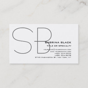 Monogram Grey Schwarz-weiß Consultant-Visitenkarte Visitenkarte