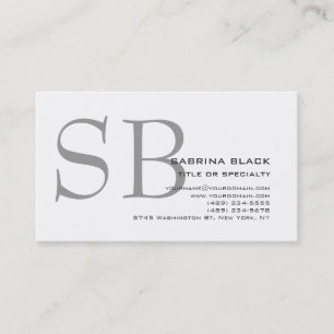Monogram Grey Schwarz-weiß Consultant-Visitenkarte Visitenkarte