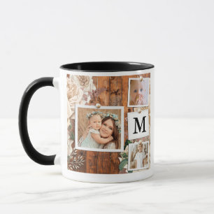 Monogram Grid Foto Collage Coffee Tasse