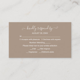Monogram Grullo Wedding RSVP Enclosure Card Begleitkarte