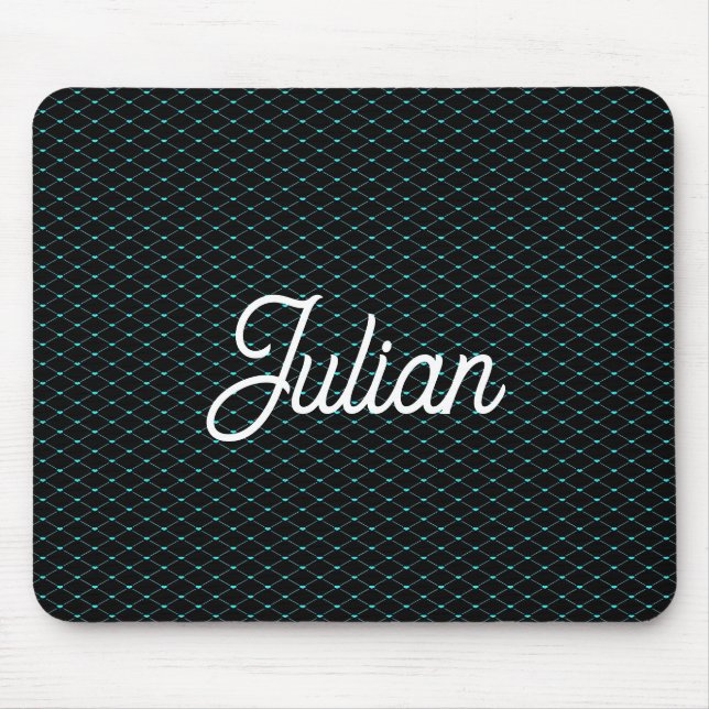 Monogram-grünes Netznetz schwarz Mousepad (Vorne)