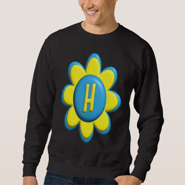 Monogram H  Colorful Flower Sweatshirt (Vorderseite)