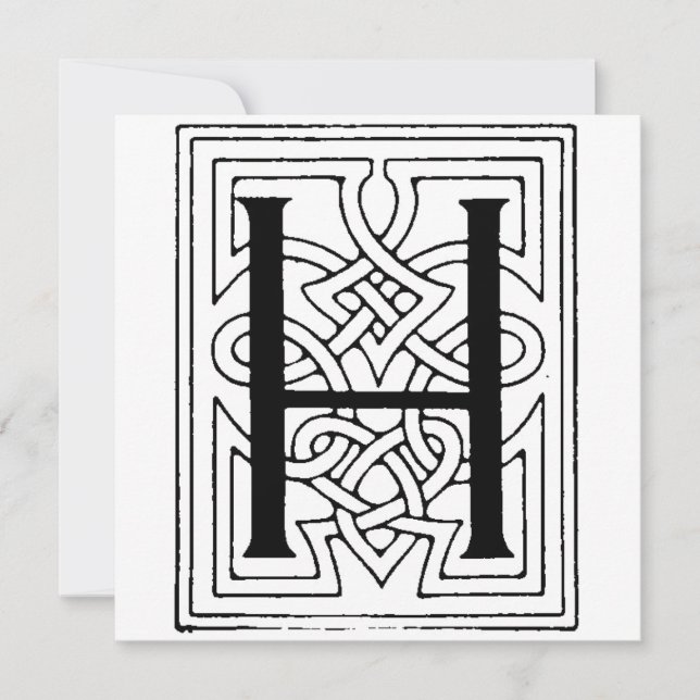 Monogram H Initial Black and White Gothic Pattern (Vorderseite)