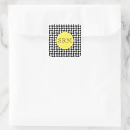 Monogram Hahnentrittmuster 1,5" Stationery Sticker