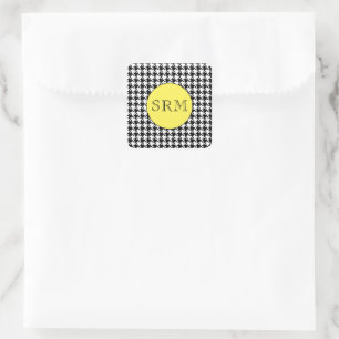 Monogram Hahnentrittmuster 1,5" Stationery Sticker
