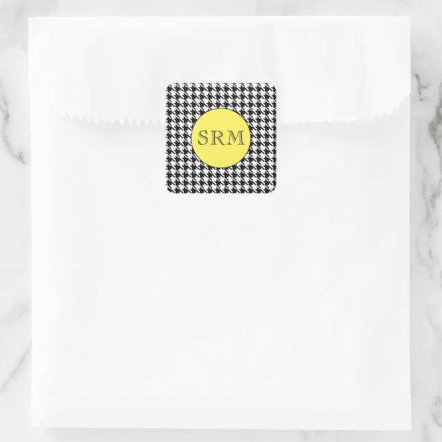 Monogram Hahnentrittmuster 1,5" Stationery Sticker (Tasche)