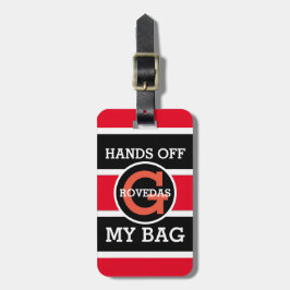 Monogram-Hände von meinem Bag-Text auf Red White B Gepäckanhänger
