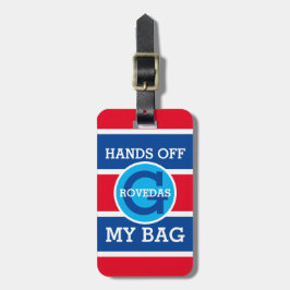Monogram-Hände von meinem Bag-Text auf Red White B Gepäckanhänger