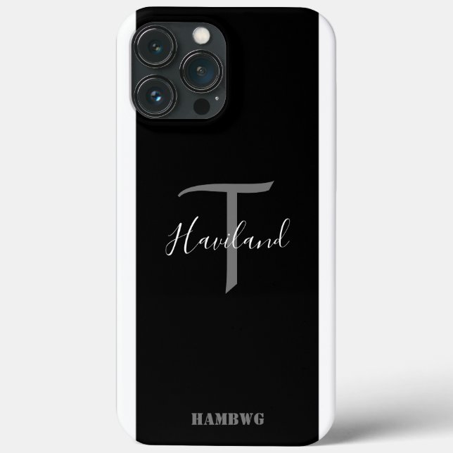 Monogram Handy Case HAMbyWG - Schwarz & Weiß (Rückseite)