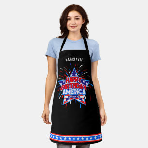 Monogram Happy Birthday America BLACK Schürze