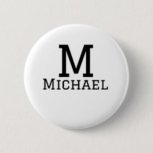 Monogram Hauptstadt masculine fügen Sie Namen einf Button