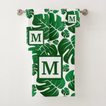 Monogram Hawaii Monstera Pflanze Palm Blätter