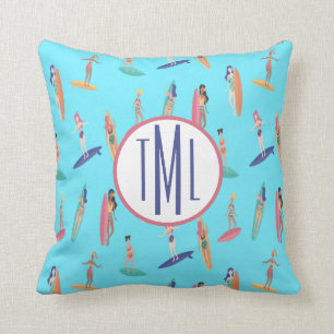 Monogram Hawaiian Surfer Throw Kissen