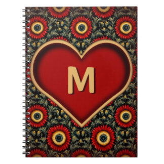 Monogram Heart Notebook mit individueller Erstauss Notizblock
