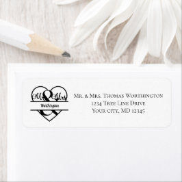 Monogram Heart Wedple Rücksendeadresse
