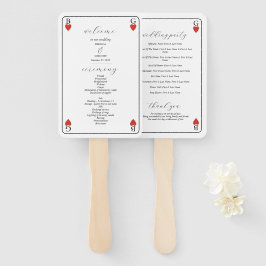 Monogram Hearts Playing Card Wedding Program Fächer
