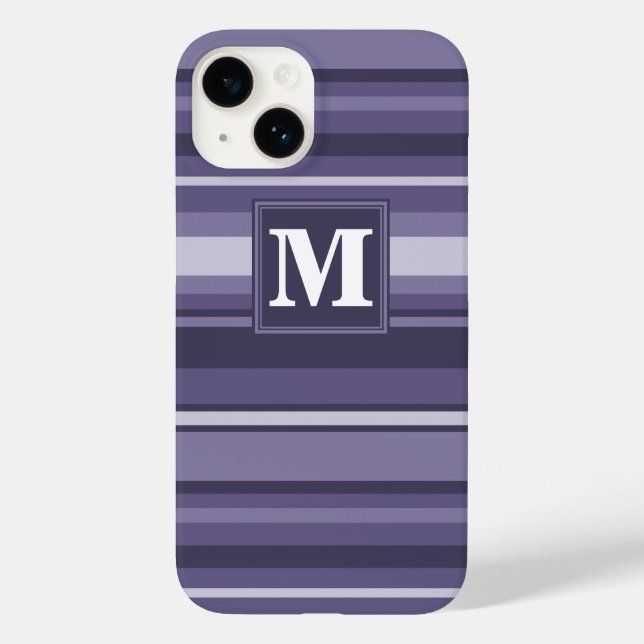 Monogram Heather lila Stripes Case-Mate iPhone c 14 Hülle (Rückseite)