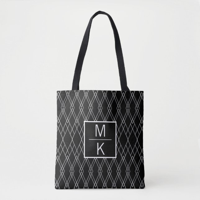 Monogram Heirloom Etching Black GL Splitter Tasche (Vorderseite)