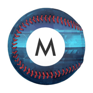 Monogram High-Tech-Digitaler Hintergrund Baseball