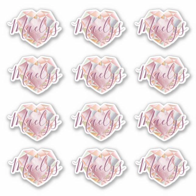 Monogram hinzufügen oder Niedlich Blush Pink Heft  Aufkleber (Vorderseite)