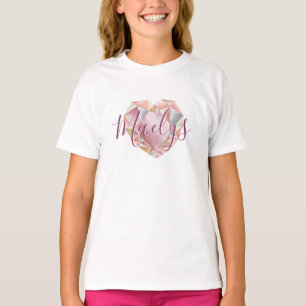 Monogram hinzufügen oder Niedlich Blush Pink Heft T-Shirt
