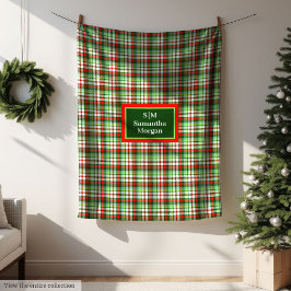 Monogram Holiday Blanket Chic Custom Gift Idea Fleecedecke