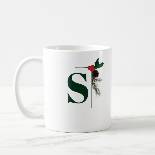 Monogram Holiday Weihnachts-Kaffee-Tasse Kaffeetasse (Links)