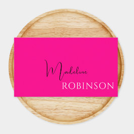 Monogram Hot Pink Elegant Feminine Minimalistisch Visitenkarte