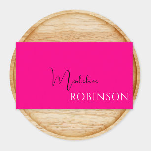 Monogram Hot Pink Elegant Feminine Minimalistisch Visitenkarte