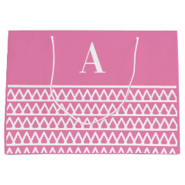 Monogram Hot Pink Muster Weihnachten Große Geschenktüte