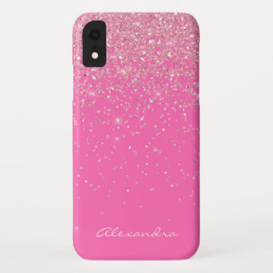 Monogram, Hot Pink und Glitzer-Sparkon Case-Mate iPhone Hülle