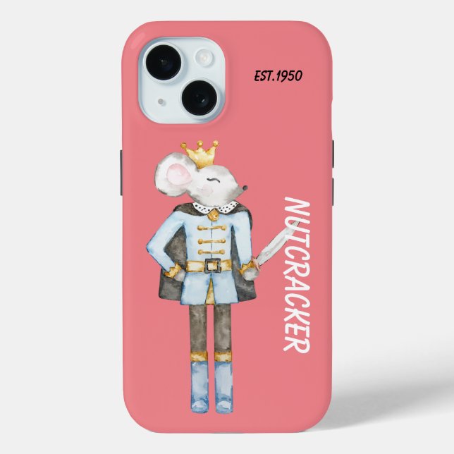 Monogram hübsch Nutcracker Weihnachtsrosa Case-Mate iPhone Hülle (Rückseite)