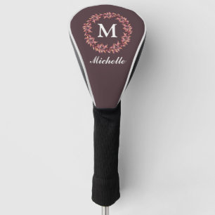 Monogram Hübsch Red maple Blätter Floral Wreath Golf Headcover