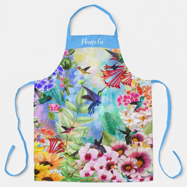 Monogram Humming Birnen mit Blume Schürze (Vorderseite)