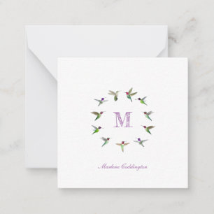Monogram Hummingbird Mitteilungskarte