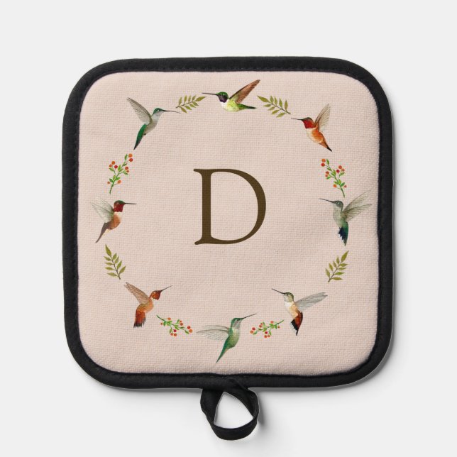 Monogram Hummingbird Topflappen (Vorderseite)