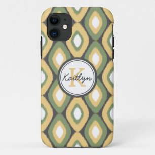 Monogram Ikat Diamonds Pattern Sage Gelb title_seo2