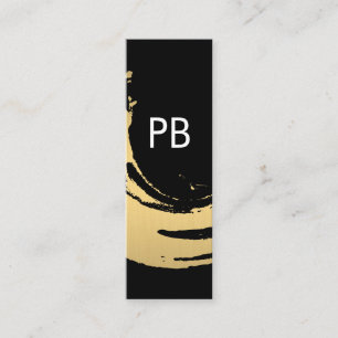 Monogram Imitate Gold Brushed Mini Visitenkarte