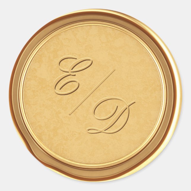 Monogram Imitate Gold Wax Umschlag Aufkleber Aufkl (Vorderseite)