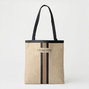 Monogram Imitats Burlap Jute Tasche