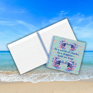 Monogram In a World of Sharks, Sei ein Delphin Blu Notizbuch