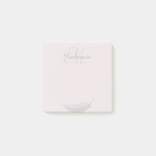 Monogram Individuelle Name Angel Feather Blush Pin Post-it Klebezettel