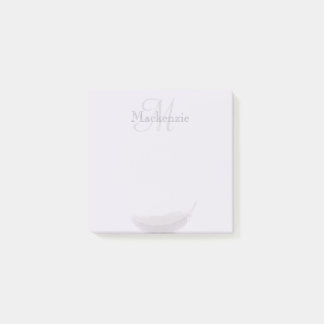 Monogram Individuelle Name Angel Feather Lilac Gra Post-it Klebezettel