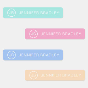 Monogram Individuelle Name Closing-Tags Pastellros Etiketten