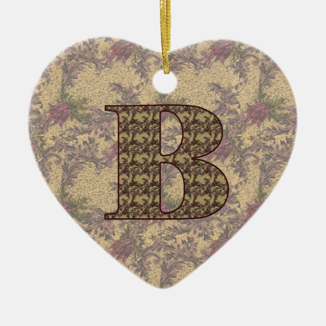 Monogram Initial B Elegant Floral Ornament (Vorne)