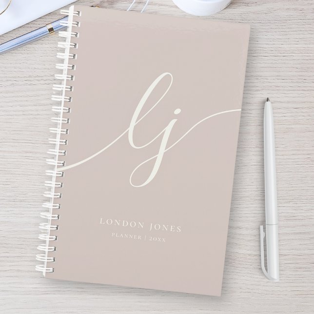 Monogram Initial Business Planner Script rosa Planer (Von Creator hochgeladen)
