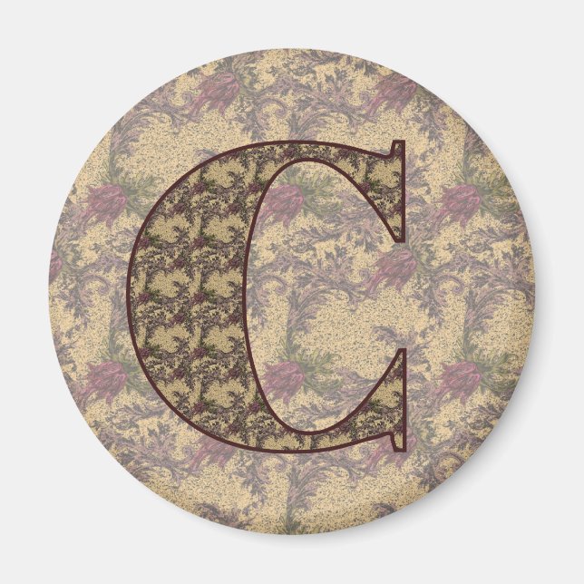 Monogram Initial C Elegant Floral Magnet (Vorne)
