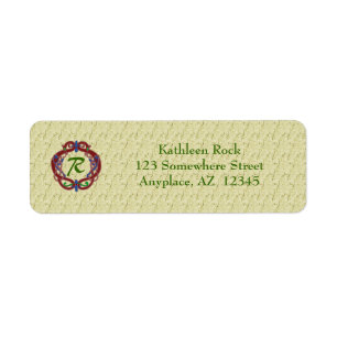 Monogram Initial Celtic Design Address Label