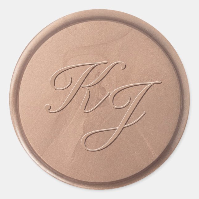 Monogram Initial Chocolate Brown Siegel Sticker (Vorderseite)